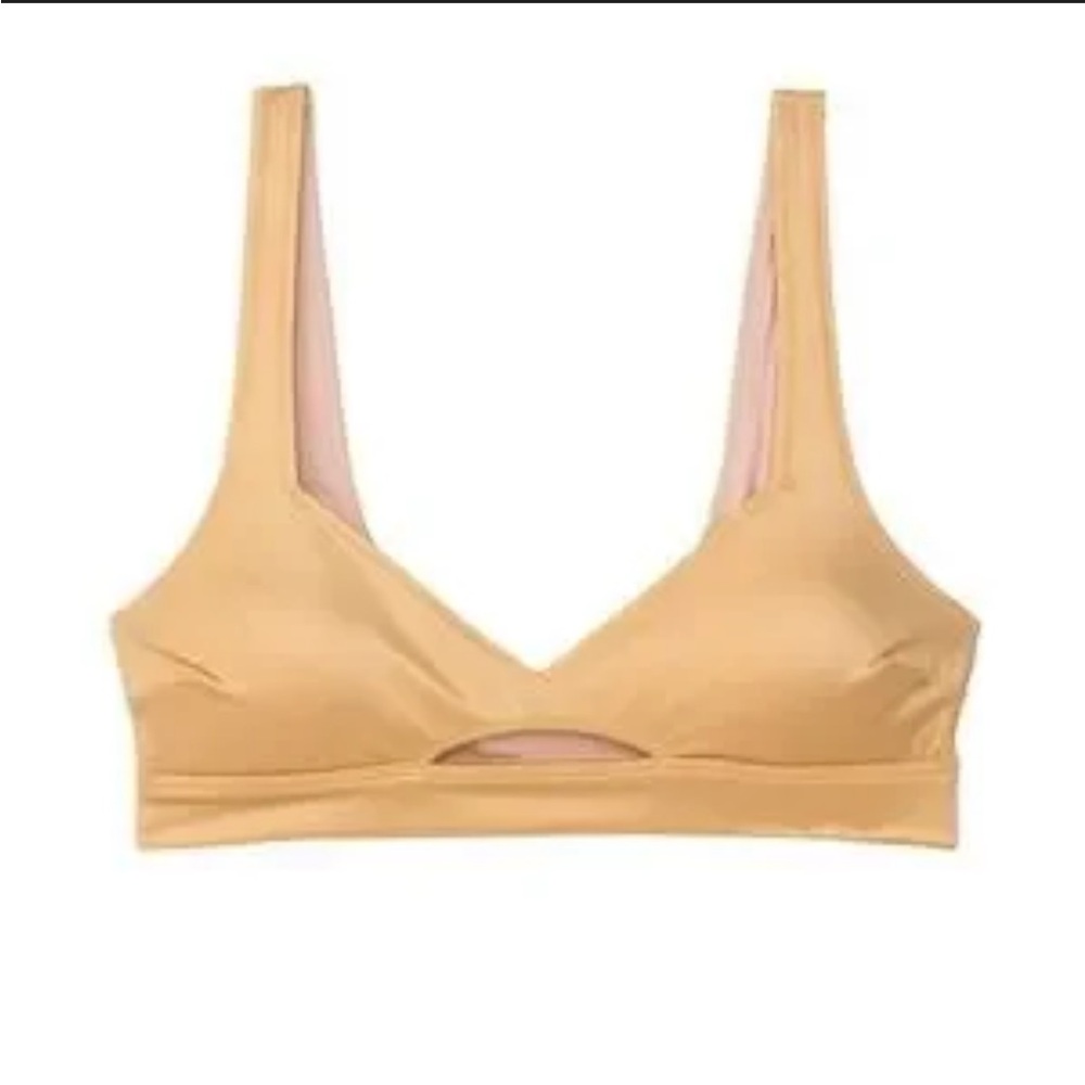 Victoria's Secret gold keyhole cut-out pullover bikini top